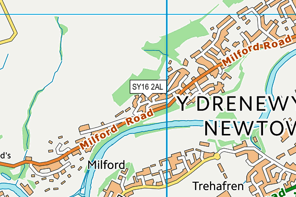 SY16 2AL map - OS VectorMap District (Ordnance Survey) SY16 2AL map - OS VectorMap District (Ordnance Survey)