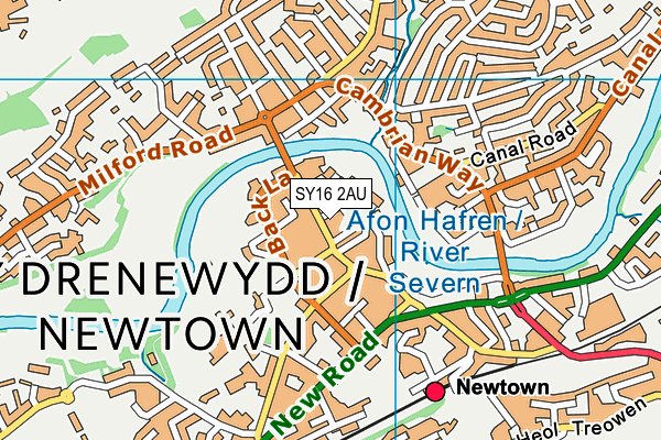 SY16 2AU map - OS VectorMap District (Ordnance Survey) SY16 2AU map - OS VectorMap District (Ordnance Survey)
