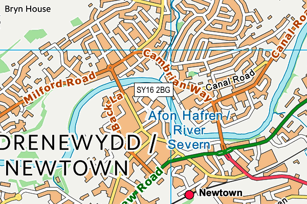 SY16 2BG map - OS VectorMap District (Ordnance Survey) SY16 2BG map - OS VectorMap District (Ordnance Survey)