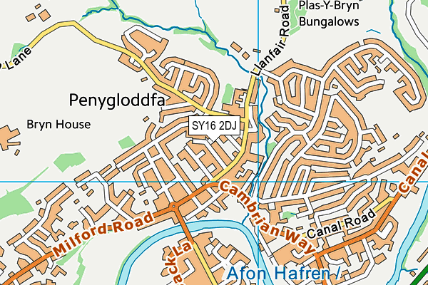 SY16 2DJ map - OS VectorMap District (Ordnance Survey) SY16 2DJ map - OS VectorMap District (Ordnance Survey)