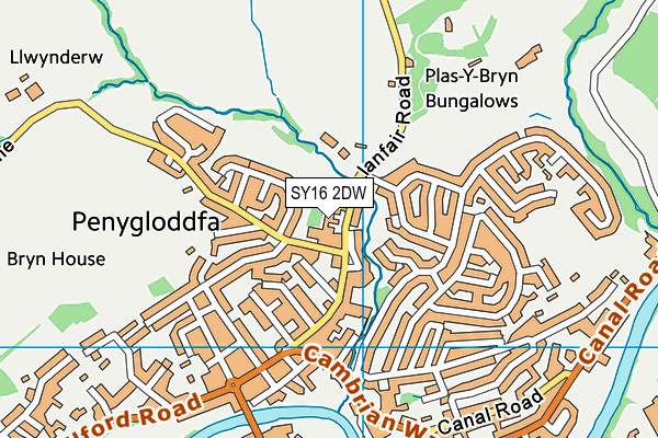 SY16 2DW map - OS VectorMap District (Ordnance Survey) SY16 2DW map - OS VectorMap District (Ordnance Survey)