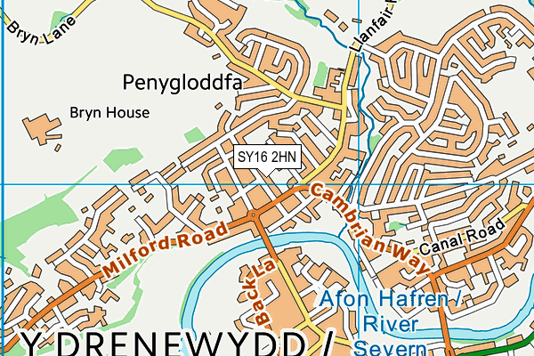 SY16 2HN map - OS VectorMap District (Ordnance Survey) SY16 2HN map - OS VectorMap District (Ordnance Survey)