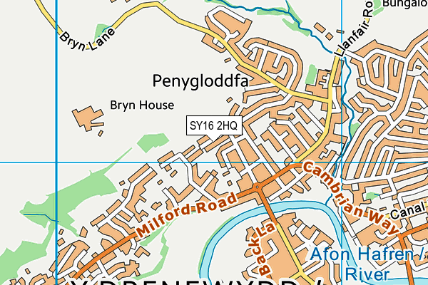 SY16 2HQ map - OS VectorMap District (Ordnance Survey) SY16 2HQ map - OS VectorMap District (Ordnance Survey)