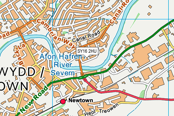 SY16 2HU map - OS VectorMap District (Ordnance Survey)