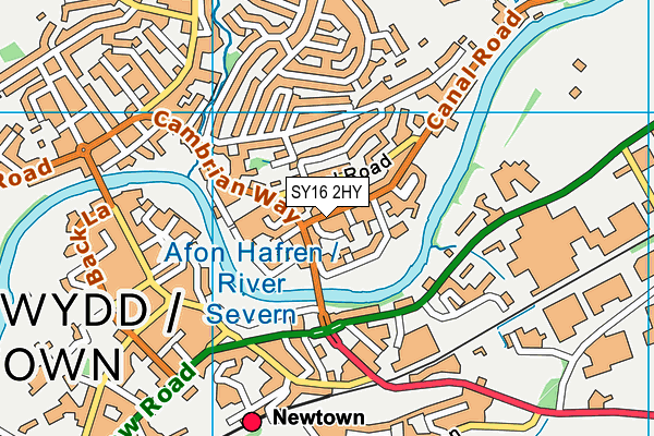 SY16 2HY map - OS VectorMap District (Ordnance Survey) SY16 2HY map - OS VectorMap District (Ordnance Survey)