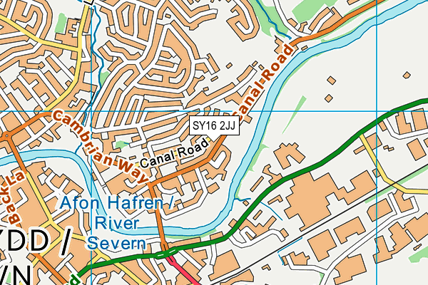 SY16 2JJ map - OS VectorMap District (Ordnance Survey) SY16 2JJ map - OS VectorMap District (Ordnance Survey)