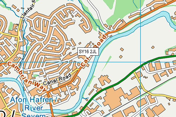SY16 2JL map - OS VectorMap District (Ordnance Survey) SY16 2JL map - OS VectorMap District (Ordnance Survey)