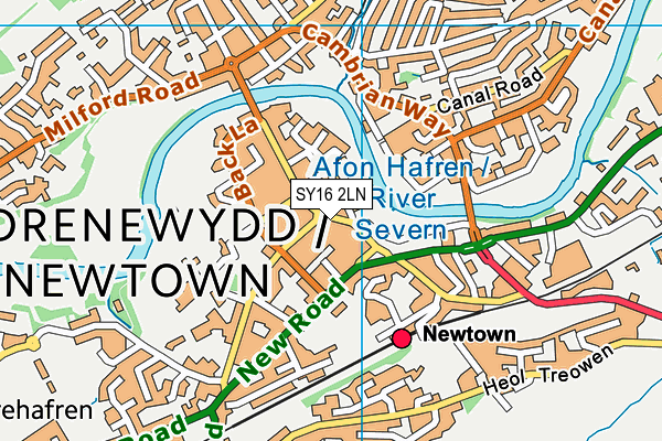 SY16 2LN map - OS VectorMap District (Ordnance Survey) SY16 2LN map - OS VectorMap District (Ordnance Survey)