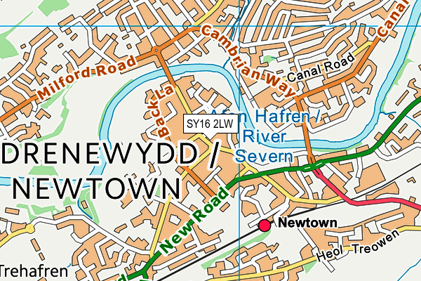 SY16 2LW map - OS VectorMap District (Ordnance Survey) SY16 2LW map - OS VectorMap District (Ordnance Survey)