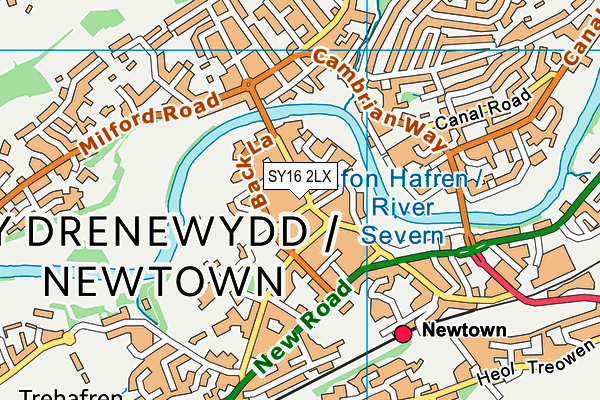 SY16 2LX map - OS VectorMap District (Ordnance Survey) SY16 2LX map - OS VectorMap District (Ordnance Survey)
