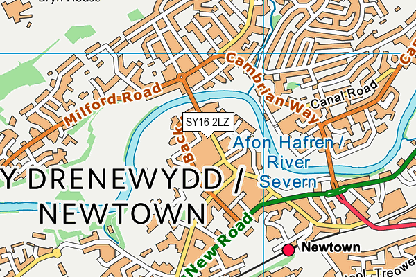 SY16 2LZ map - OS VectorMap District (Ordnance Survey) SY16 2LZ map - OS VectorMap District (Ordnance Survey)