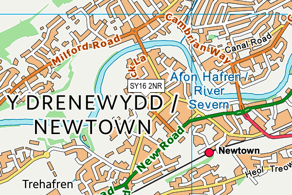 SY16 2NR map - OS VectorMap District (Ordnance Survey)