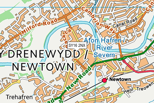 SY16 2NX map - OS VectorMap District (Ordnance Survey)