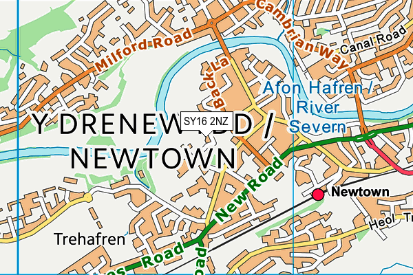 SY16 2NZ map - OS VectorMap District (Ordnance Survey) SY16 2NZ map - OS VectorMap District (Ordnance Survey)