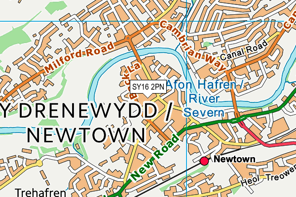 SY16 2PN map - OS VectorMap District (Ordnance Survey) SY16 2PN map - OS VectorMap District (Ordnance Survey)