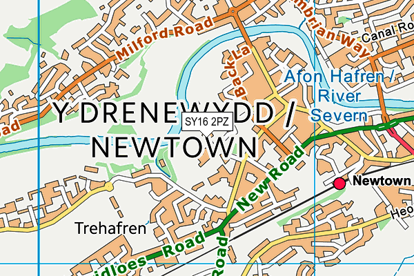 SY16 2PZ map - OS VectorMap District (Ordnance Survey) SY16 2PZ map - OS VectorMap District (Ordnance Survey)