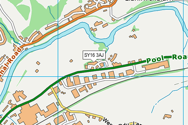 SY16 3AJ map - OS VectorMap District (Ordnance Survey)
