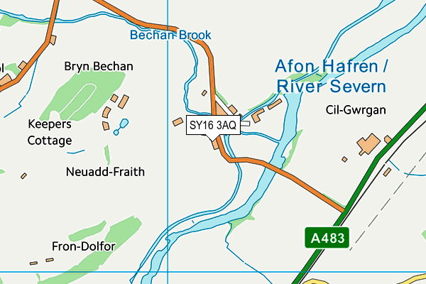 SY16 3AQ map - OS VectorMap District (Ordnance Survey) SY16 3AQ map - OS VectorMap District (Ordnance Survey)