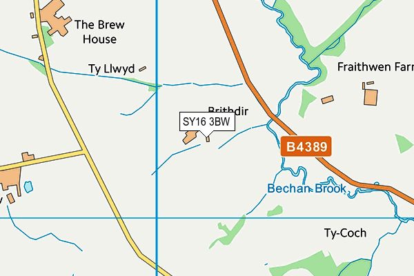SY16 3BW map - OS VectorMap District (Ordnance Survey) SY16 3BW map - OS VectorMap District (Ordnance Survey)