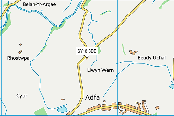 SY16 3DE map - OS VectorMap District (Ordnance Survey) SY16 3DE map - OS VectorMap District (Ordnance Survey)