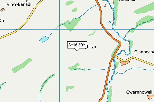 SY16 3DY map - OS VectorMap District (Ordnance Survey) SY16 3DY map - OS VectorMap District (Ordnance Survey)