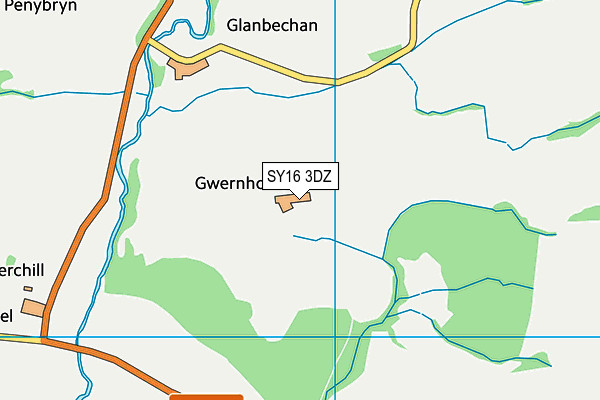 SY16 3DZ map - OS VectorMap District (Ordnance Survey)