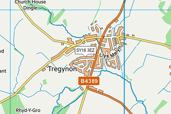 SY16 3EZ map - OS VectorMap District (Ordnance Survey)
