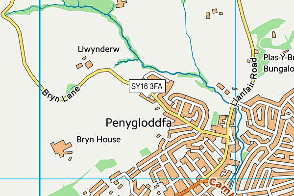 SY16 3FA map - OS VectorMap District (Ordnance Survey) SY16 3FA map - OS VectorMap District (Ordnance Survey)