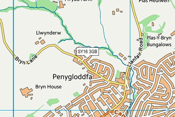 SY16 3GB map - OS VectorMap District (Ordnance Survey)