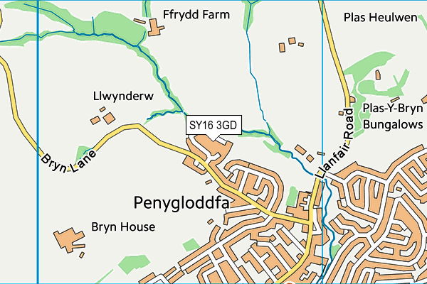 SY16 3GD map - OS VectorMap District (Ordnance Survey) SY16 3GD map - OS VectorMap District (Ordnance Survey)
