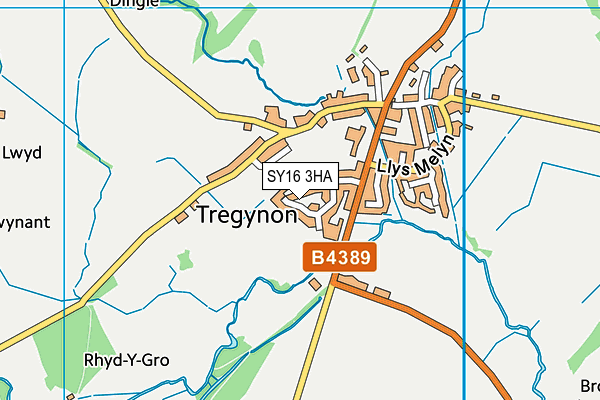 SY16 3HA map - OS VectorMap District (Ordnance Survey) SY16 3HA map - OS VectorMap District (Ordnance Survey)