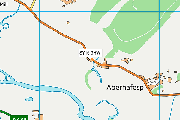 SY16 3HW map - OS VectorMap District (Ordnance Survey)