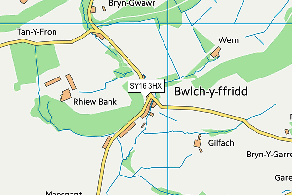SY16 3HX map - OS VectorMap District (Ordnance Survey) SY16 3HX map - OS VectorMap District (Ordnance Survey)