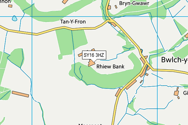 SY16 3HZ map - OS VectorMap District (Ordnance Survey)
