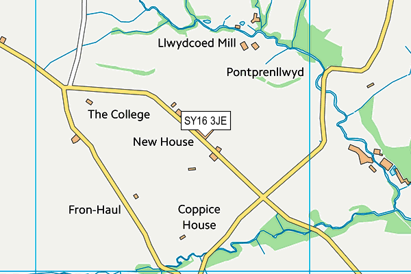 SY16 3JE map - OS VectorMap District (Ordnance Survey) SY16 3JE map - OS VectorMap District (Ordnance Survey)
