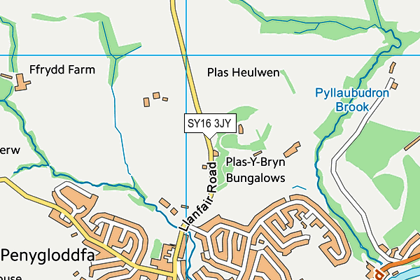SY16 3JY map - OS VectorMap District (Ordnance Survey)