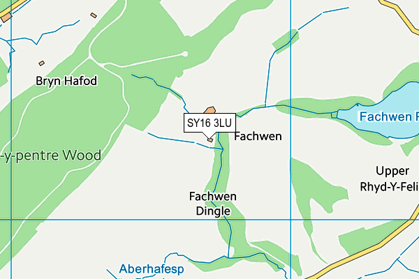 SY16 3LU map - OS VectorMap District (Ordnance Survey) SY16 3LU map - OS VectorMap District (Ordnance Survey)