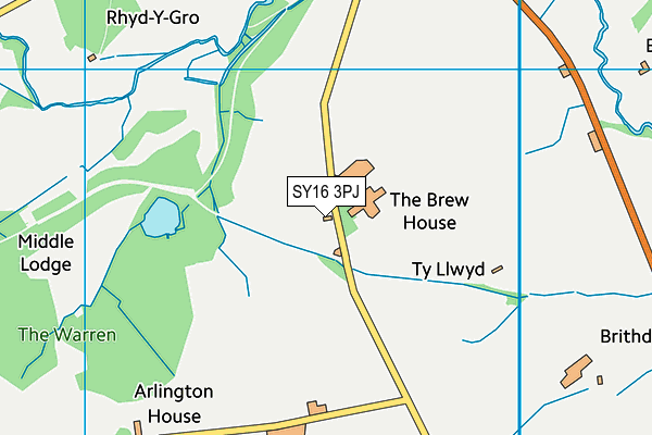 SY16 3PJ map - OS VectorMap District (Ordnance Survey) SY16 3PJ map - OS VectorMap District (Ordnance Survey)