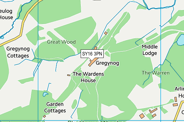 SY16 3PN map - OS VectorMap District (Ordnance Survey) SY16 3PN map - OS VectorMap District (Ordnance Survey)