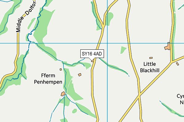 SY16 4AD map - OS VectorMap District (Ordnance Survey) SY16 4AD map - OS VectorMap District (Ordnance Survey)