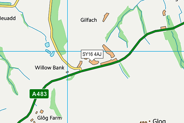 SY16 4AJ map - OS VectorMap District (Ordnance Survey) SY16 4AJ map - OS VectorMap District (Ordnance Survey)