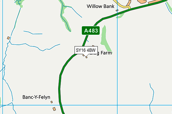 SY16 4BW map - OS VectorMap District (Ordnance Survey) SY16 4BW map - OS VectorMap District (Ordnance Survey)