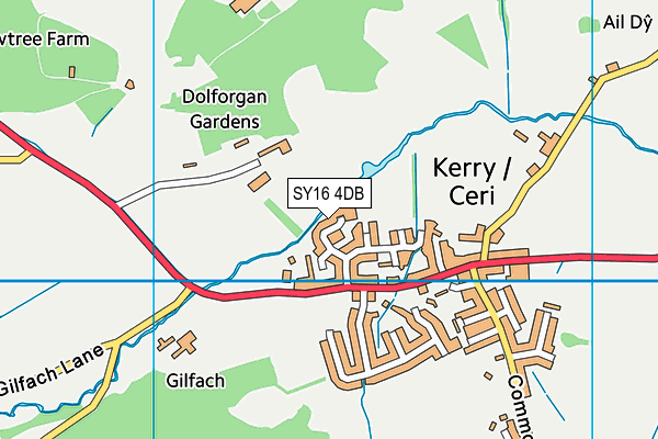 SY16 4DB map - OS VectorMap District (Ordnance Survey) SY16 4DB map - OS VectorMap District (Ordnance Survey)