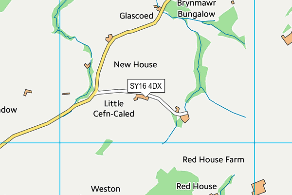 SY16 4DX map - OS VectorMap District (Ordnance Survey) SY16 4DX map - OS VectorMap District (Ordnance Survey)
