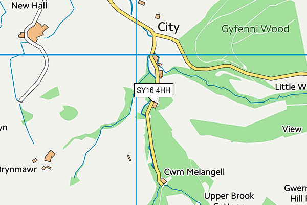 SY16 4HH map - OS VectorMap District (Ordnance Survey) SY16 4HH map - OS VectorMap District (Ordnance Survey)
