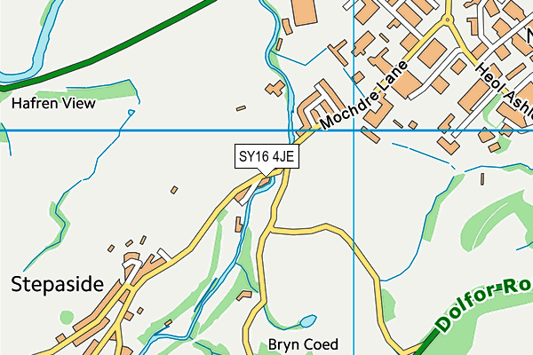 SY16 4JE map - OS VectorMap District (Ordnance Survey) SY16 4JE map - OS VectorMap District (Ordnance Survey)