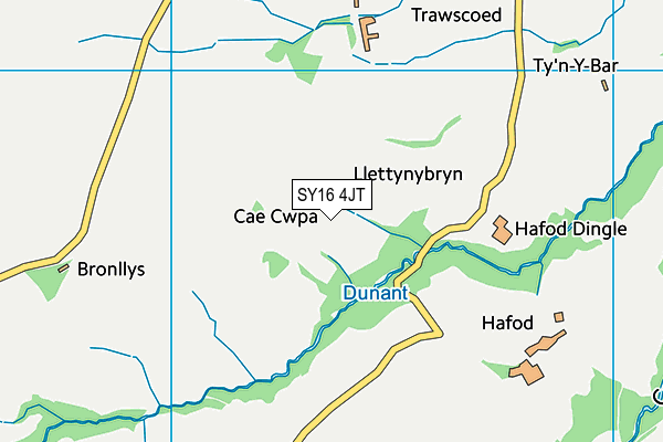 SY16 4JT map - OS VectorMap District (Ordnance Survey) SY16 4JT map - OS VectorMap District (Ordnance Survey)
