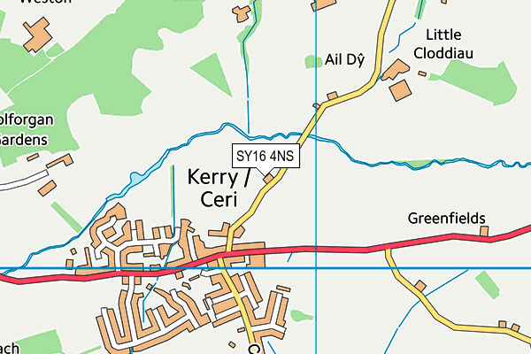 SY16 4NS map - OS VectorMap District (Ordnance Survey)