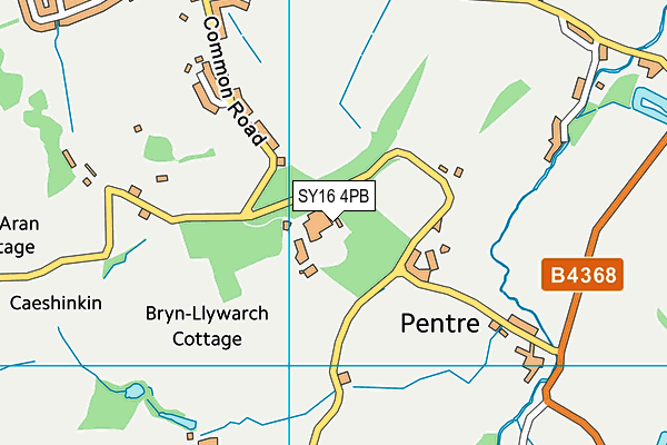 SY16 4PB map - OS VectorMap District (Ordnance Survey) SY16 4PB map - OS VectorMap District (Ordnance Survey)