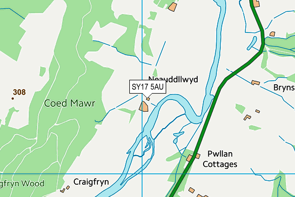 SY17 5AU map - OS VectorMap District (Ordnance Survey) SY17 5AU map - OS VectorMap District (Ordnance Survey)